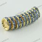 50X LIGHT BLUE CRYSTAL GOLD SPACER LOOSE BEADS JEWELRY FINDINGS WHOLESALE 12MM