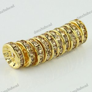 50X LIGHT GOLDEN CRYSTAL GOLD SPACER LOOSE BEADS JEWELRY FINDING WHOLESALE 12MM