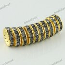 50X GRAY CRYSTAL GOLD SPACER LOOSE BEADS JEWELRY FINDINGS WHOLESALE 12MM