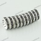 50X GRAY CRYSTAL SILVER SPACER LOOSE BEADS JEWELRY FINDINGS WHOLESALE LOTS 12MM