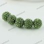 20X LIGHT GREEN CRYSTAL DISCO BALL SPACER LOOSE BEADS FINDINGS WHOLESALE 10MM