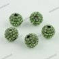 20X LIGHT GREEN CRYSTAL DISCO BALL SPACER LOOSE BEADS FINDINGS WHOLESALE 10MM