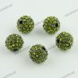 20X OLIVE CRYSTAL DISCO BALL SPACER LOOSE BEADS FINDINGS WHOLESALE 10MM