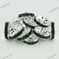 50X DEEP GREEN CRYSTAL SILVER SPACER LOOSE BEADS JEWELRY FINDINGS WHOLESALE 12MM