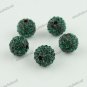 20X DEEP GREEN CRYSTAL DISCO BALL SPACER LOOSE BEADS FINDINGS WHOLESALE 10MM