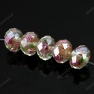 5X CLEAR FACETED LAMPWORK GLASS LOOSE BEADS 8X12MM