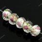 5X WHITE FACETED LAMPWORK GLASS LOOSE BEADS 8X12MM