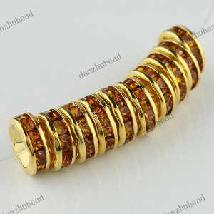 100X WHOLESALE LOTS GOLDEN CRYSTAL GOLDEN BEADS 4X10MM