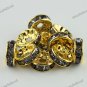 100PCS WHOLESALE LOTS GRAY CRYSTAL GOLDEN BEADS 4X10MM