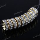 100X WHOLESALE LOTS CLEAR CRYSTAL GOLDEN BEADS 4X10MM