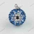 TRUE SILVER BLUE SWAROVSKI CRYSTAL FLOWER EYES PENDANT