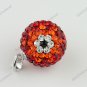 TRUE SILVER RED SWAROVSKI CRYSTAL FLOWER EYES PENDANT