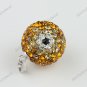 925 SILVER GOLDEN SWAROVSKI CRYSTAL FLOWER EYES PENDANT
