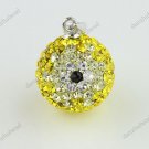 925 SILVER YELLOW SWAROVSKI CRYSTAL FLOWER EYES PENDANT