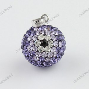 925 SILVER VIOLET SWAROVSKI CRYSTAL FLOWER EYES PENDANT
