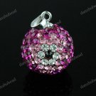 TRUE SILVER PINK SWAROVSKI CRYSTAL FLOWER EYES PENDANT