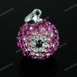 TRUE SILVER PINK SWAROVSKI CRYSTAL FLOWER EYES PENDANT
