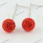 1 PAIR NACARAT SWAROVSKI CRYSTAL TRUE 925 SILVER BALL DANGLE EARRINGS 10MM