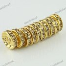 100X LIGHT GOLDEN CRYSTAL GOLD SPACER LOOSE BEADS JEWELRY FINDING WHOLESALE 12MM