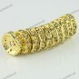 100X LIGHT YELLOW CRYSTAL GOLD SPACER LOOSE BEADS FINDINGS WHOLESALE 12MM