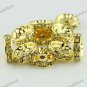 100X LIGHT YELLOW CRYSTAL GOLD SPACER LOOSE BEADS FINDINGS WHOLESALE 12MM