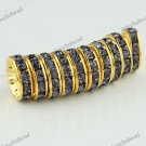 100X VIOLET CRYSTAL GOLD SPACER LOOSE BEADS FINDINGS WHOLESALE 12MM