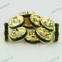 100X DEEP GREEN CRYSTAL GOLD SPACER LOOSE BEADS JEWELRY FINDINGS WHOLESALE 12MM