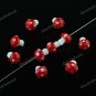 RED MUSHROOM LAMPWORK GLASS SPACER LOOSE BEADS FINDINGS 10PCS