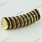 100X DEEP PURPLE CRYSTAL GOLD SPACER LOOSE BEADS JEWELRY FINDINGS WHOLESALE 12MM