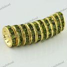 100X OLIVE CRYSTAL GOLD SPACER LOOSE BEADS JEWELRY FINDINGS WHOLESALE 12MM