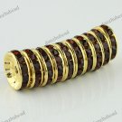 100X COFFEE CRYSTAL GOLD SPACER LOOSE BEADS JEWELRY FINDINGS WHOLESALE 12MM