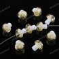 LIGHT GOLDEN MUSHROOM LAMPWORK GLASS SPACER LOOSE BEADS FINDINGS 10PCS