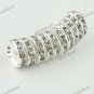 100X CLEAR CRYSTAL SILVER SPACER LOOSE BEADS FINDINGS WHOLESALE LOTS 12MM