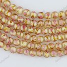 8MM LIGHT GOLDEN LAMPWORK GLASS SPACER LOOSE BEADS FINDINGS STRAND 14"