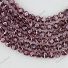 8MM PURPLE LAMPWORK GLASS SPACER LOOSE BEADS FINDINGS STRAND 14"