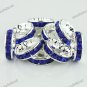 100X SAPPHIRE BLUE CRYSTAL SILVER SPACER LOOSE BEADS FINDINGS WHOLESALE 12MM