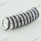100X VIOLET CRYSTAL SILVER SPACER LOOSE BEADS FINDINGS WHOLESALE 12MM