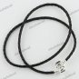 2PCS EMBOSS BLACK LEATHER EUROPEAN NECKLACE FOR BEADS 48CM
