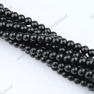 4MM BLACK AGATE ONYX GEMSTONE ROUND BALL LOOSE BEADS 1 STRAND