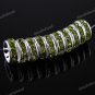 100X WHOLESALE OLIVE CRYSTAL SILVER SPACER BEADS 4X10MM