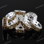 100X WHOLESALE LIGHT GOLDEN CRYSTAL SILVER BEADS 4X10MM
