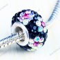 SWAROVSKI CRYSTAL 925 STERLING SILVER EUROPEAN BIG HOLE CHARM BEAD FIT BRACELET