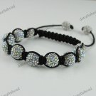 ADJUSTABLE MACRAME COLORFUL CRYSTAL DISCO BALL BRACELET