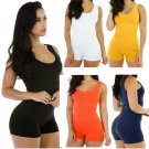 Short Romper Jumpsuit Leotard Sleeveless Top Women Stretch Blouse Lady Bodysuit