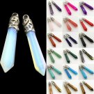 Amethyst Quartz Crystal Jasper Lapis Chakra Hexagonal Gemstone Pendants 60-65mm