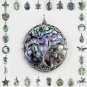 Natural Paua Abalone Shell Silver Drop Cross Pendant for Necklace Jewelry Making