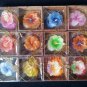 Flower aromatic candle in wood box