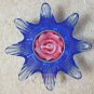 Flower Blue Glass put candle