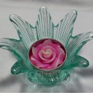 Flower green Glass put candle