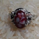 Art Paint Red Stone Ring by handmade